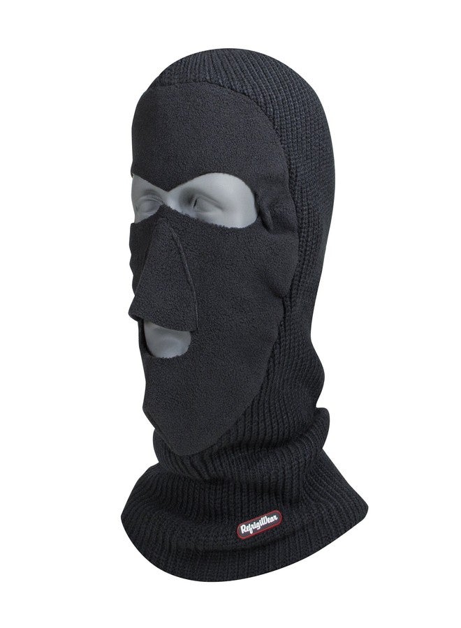 RefrigiWear Double Layered Acrylic Knit Balaclava Face Mask (Black, One Size Fits All) - Image 2
