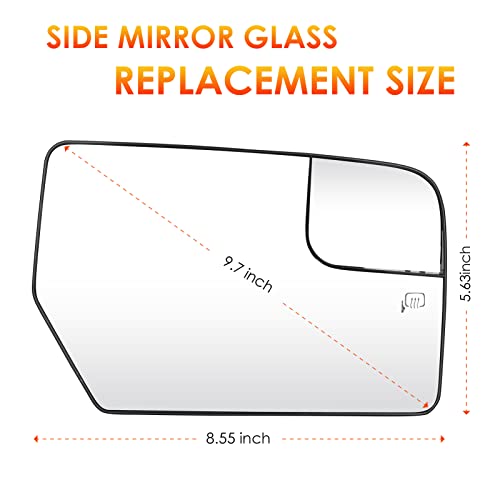 ILONPA Left Driver+Right Passenger Side Mirror Glass Replacement for 2012 2013 2014 2015 2016 2017 Ford Expedition, 2012 2013 2014 Lincoln Navigator Rearview Heated Mirror Replace CL1Z17K707A CL1Z17K707C - Image 4
