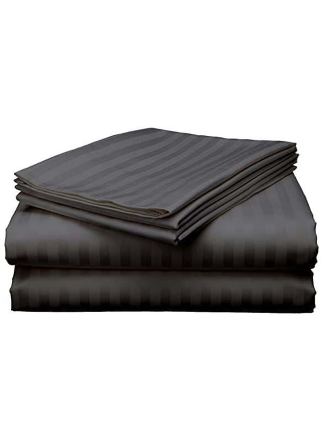 HOTEL COLLECTION DARK GREY King Flat Sheet with 2 Pillow Cases 240x260 cm - Image 1