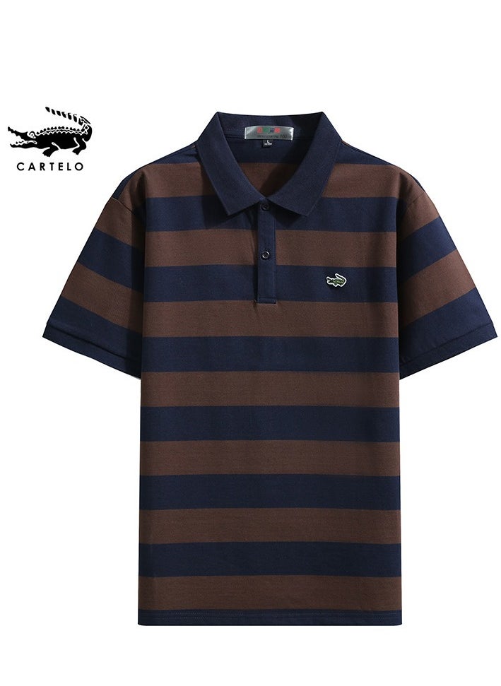 CARTELO New Men's Striped Short Sleeved POLO  - Image 1