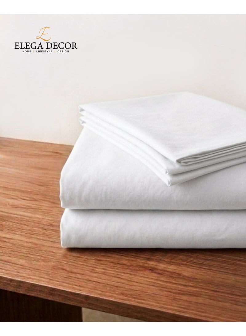 Elega Decor 210TC Cotton Satin Double Solid Bed Sheet Set 3PC | Soft Breathable Satin Flat Sheet 206x250 cm | 2 pillowcases 50x75 cm | OEKO-TEX & ECAS Certified - Image 2