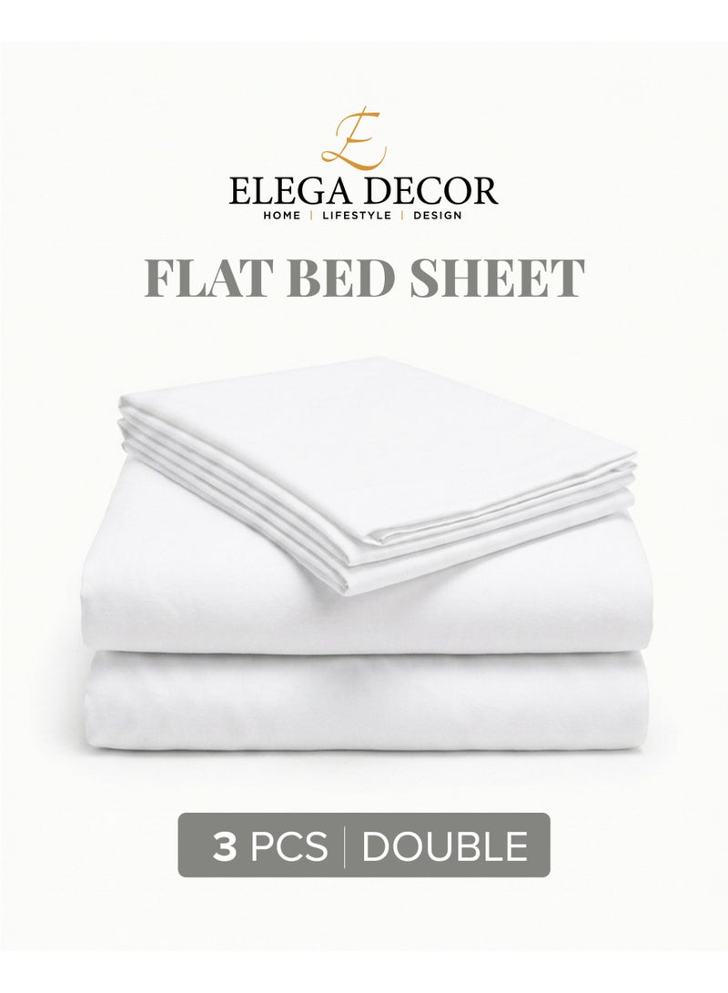 Elega Decor 210TC Cotton Satin Double Solid Bed Sheet Set 3PC | Soft Breathable Satin Flat Sheet 206x250 cm | 2 pillowcases 50x75 cm | OEKO-TEX & ECAS Certified - Image 5
