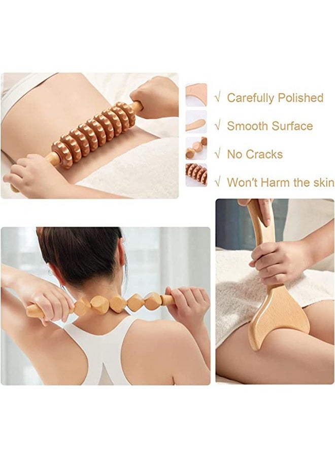 Joyelink 6-Piece Wood Body Massage Tools for Back and Muscle Pain Relief  - Image 3