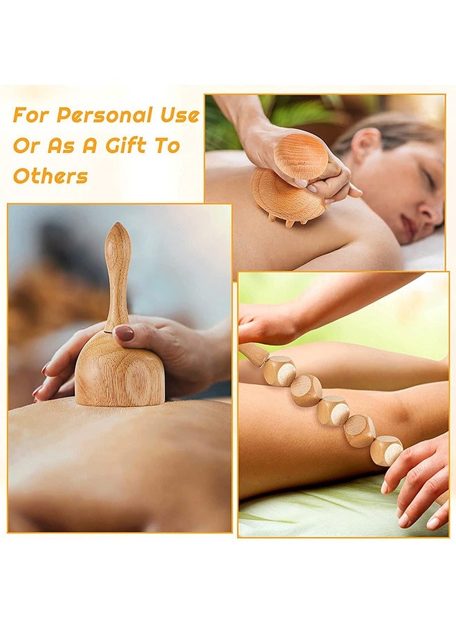 Joyelink 6-Piece Wood Body Massage Tools for Back and Muscle Pain Relief  - Image 2
