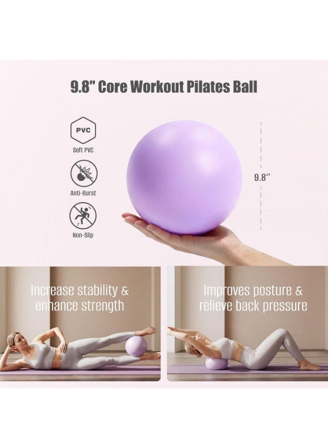 WALALLA Smart Pilates Ring Set with Counter, 14 Inch Pilates Circle with Adjustable Strap, 5 TPE Resistance Bands, 9.8 Inch Pilates Ball, Home Workout Kit for Women, Core Thigh Glute Yoga Training - Image 5
