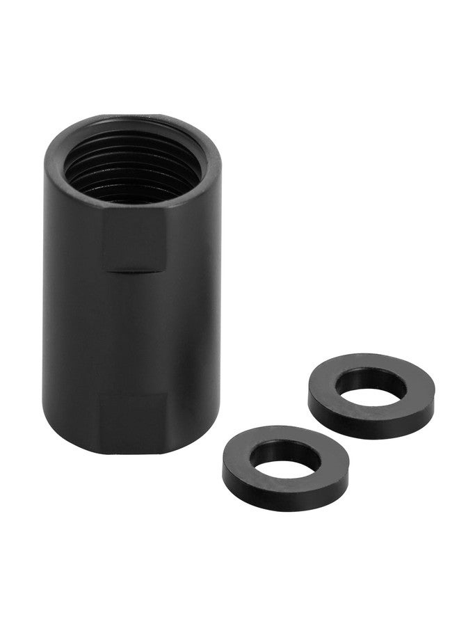 Offo وصلة أنابيب الدش OFFO، محول نحاسي، وصلة دش بخيط أنثى G1/2 × G1/2 بوصة لذراع الدش وسباكة الحمام المنزلي، لون أسود غير لامع - Image 1