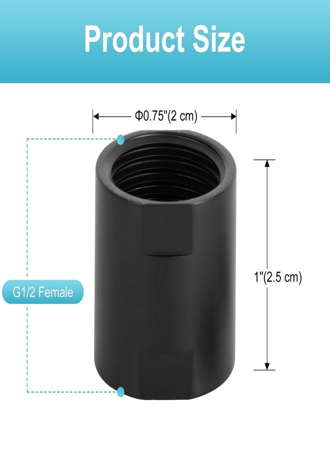 Offo وصلة أنابيب الدش OFFO، محول نحاسي، وصلة دش بخيط أنثى G1/2 × G1/2 بوصة لذراع الدش وسباكة الحمام المنزلي، لون أسود غير لامع - Image 2