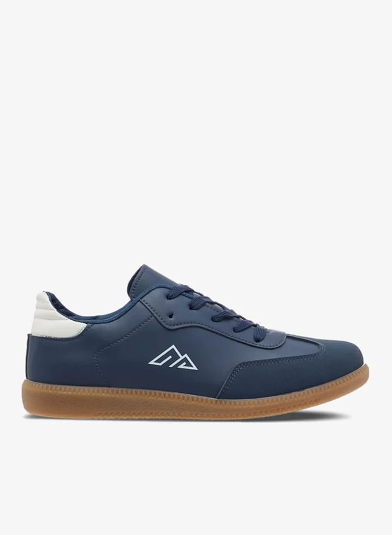 Men's Panelled Sports Shoes with Lace-Up Closure