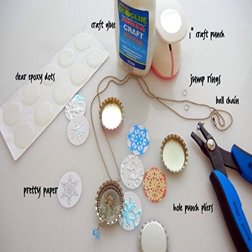RUTICH 200 PCS Crown Bottle CaPs Decorative Bottle Cap Double Sideds Printed Craft Bottle Stickers for Hair Bows, DIY Pendants or Craft ScraPbooks Mixed Colors(10colors)… - Image 4