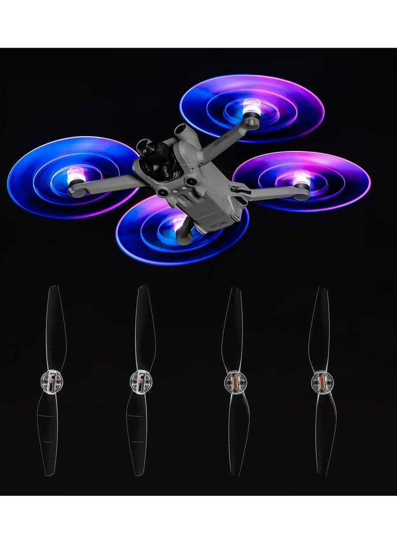 Zikra LED Propellers for DJI Mini 3 / Mini 3 Pro/Mini 4 Pro Propellers LED Lights Replacement Prop Blades Low Noise Accessories for DJI Mini 3 Series Drone (2 Pairs) - Image 1