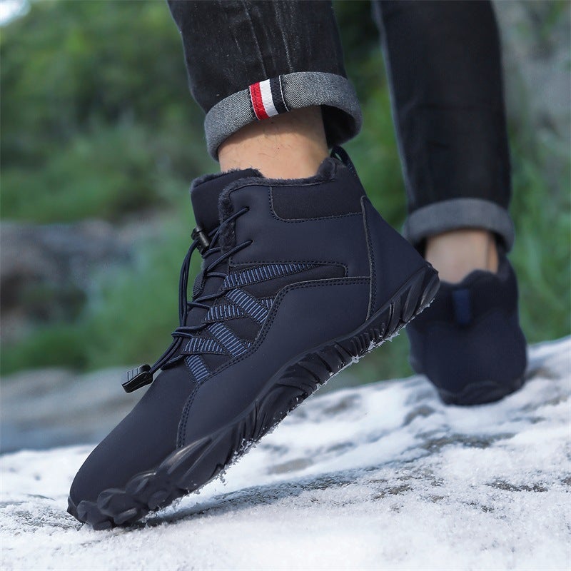 High-Top Snow Boots New Outdoor Hiking Camping Hiking Shoes Skiing Non-Slip Fleece-Lined Warm Plus Size Cotton Shoes - Image 4