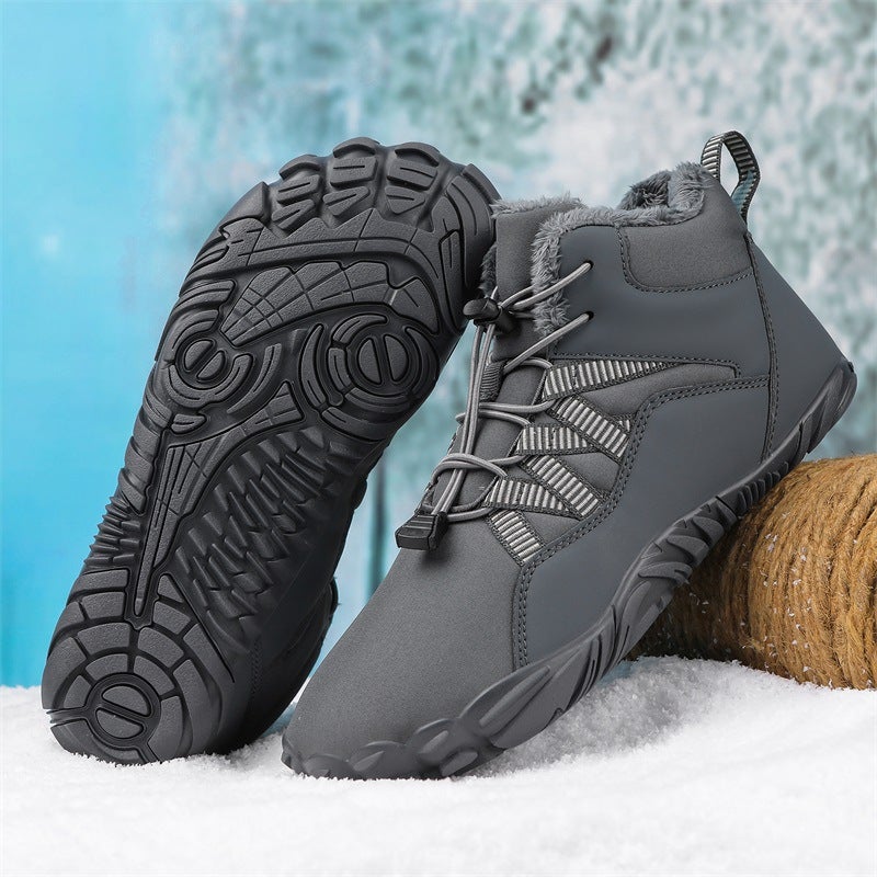 High-Top Snow Boots New Outdoor Hiking Camping Hiking Shoes Skiing Non-Slip Fleece-Lined Warm Plus Size Cotton Shoes - Image 2