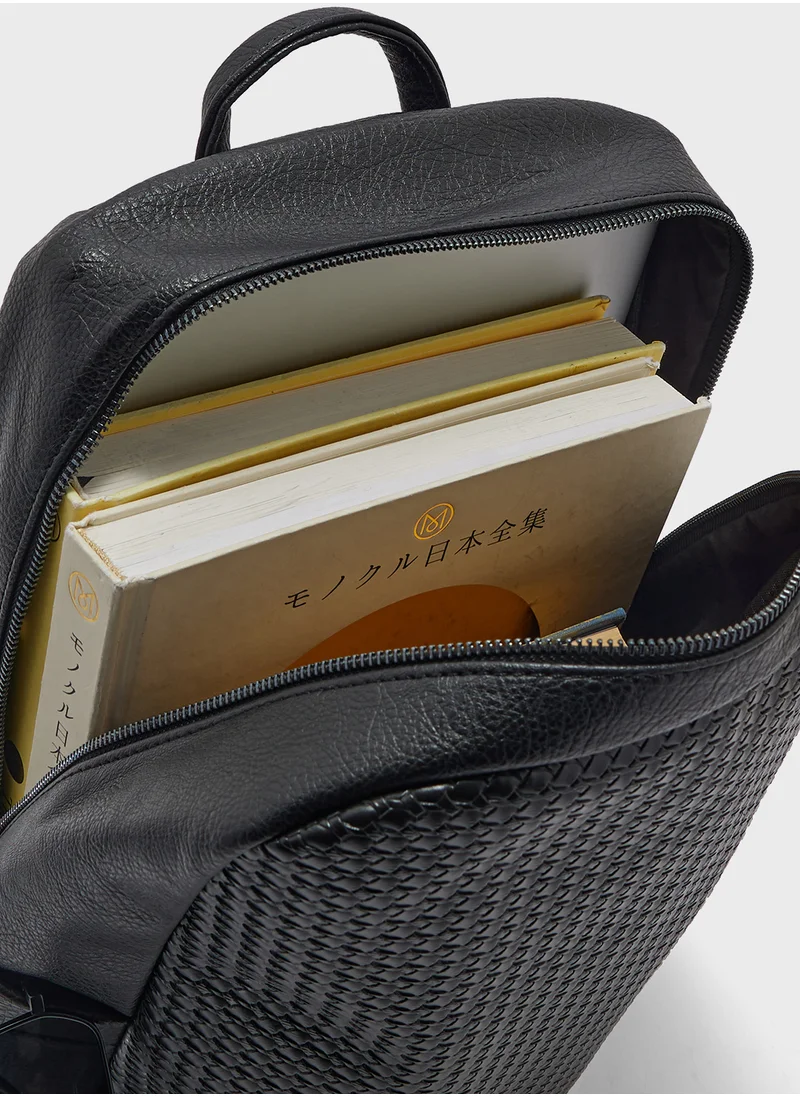 روبرت وود Premium Faux Leather Backpack