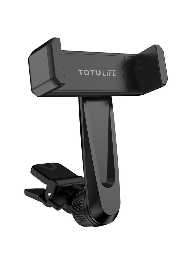 Totulife حامل الهاتف المحمول للسيارة على شكل مشبك التمساح - أسود  - Image 1