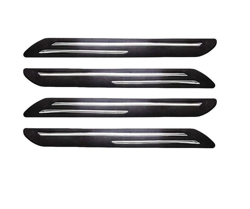 Bowrain Car Bumper Protector for Tata Aria - (Black, Pack of 4, Chrome Strip) - Image 1