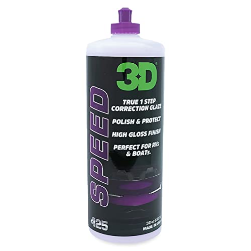 3D Speed All-In-One Polish & Wax – Scratch & Swirl Remover, Clear Coat Safe Paint Sealant – High Gloss Finish, Easy Application – 32oz – Made in USA
