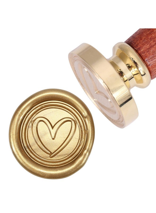 Yoption Sweet Heart Wax Seal Stamp, Vintage Brass Head Wooden Hilt Sealing Wax Stamp For Wedding Christmas Party Invitations Envelopes Gift Wrapping - Image 2