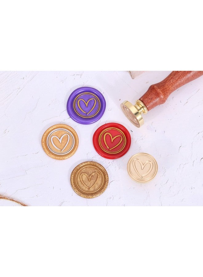 Yoption Sweet Heart Wax Seal Stamp, Vintage Brass Head Wooden Hilt Sealing Wax Stamp For Wedding Christmas Party Invitations Envelopes Gift Wrapping - Image 4