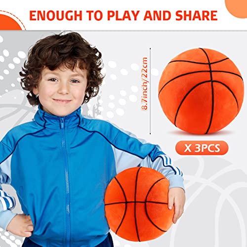 Harrycle 3 Pcs Basketball Plush Pillows 87 Stuffed Basketball Throw Pillows Toys Soft Fluffy Sports Ball Room Decors for Boys Kids Teens Boys Girls Bedroom Decorations Birthday Gifts - Image 5