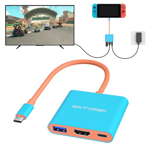GAMOREK Switch TV Dock for Switch/Switch OLED, Portable TV Docking 3-in-1 USB C Hub with 4K@60Hz HDR, USB-A Port,100W Fast Charging (Not Fit Switch 2) - Image 1