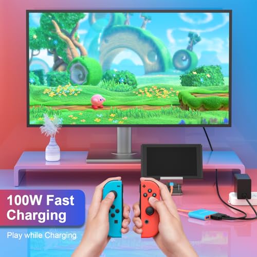 GAMOREK Switch TV Dock for Switch/Switch OLED, Portable TV Docking 3-in-1 USB C Hub with 4K@60Hz HDR, USB-A Port,100W Fast Charging (Not Fit Switch 2) - Image 3