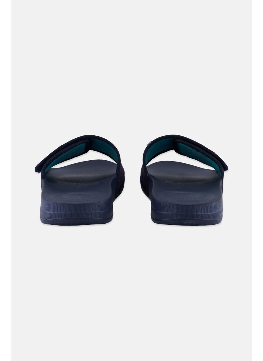 FitFlop - Men Iqushion Adjustable Slip On Slides, Navy Blue - Image 1