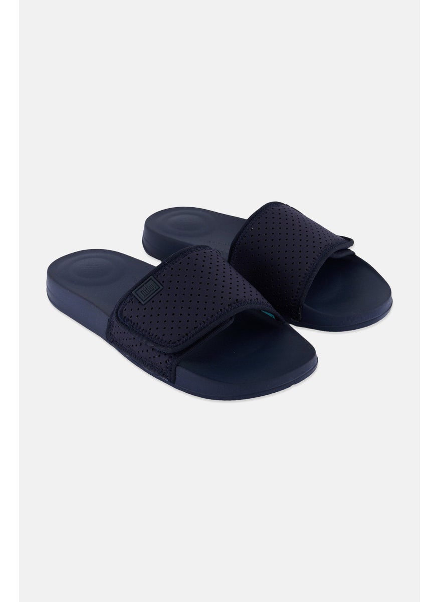 FitFlop - Men Iqushion Adjustable Slip On Slides, Navy Blue - Image 1
