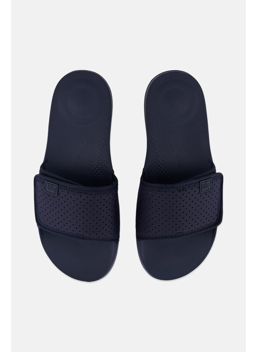 FitFlop - Men Iqushion Adjustable Slip On Slides, Navy Blue - Image 1