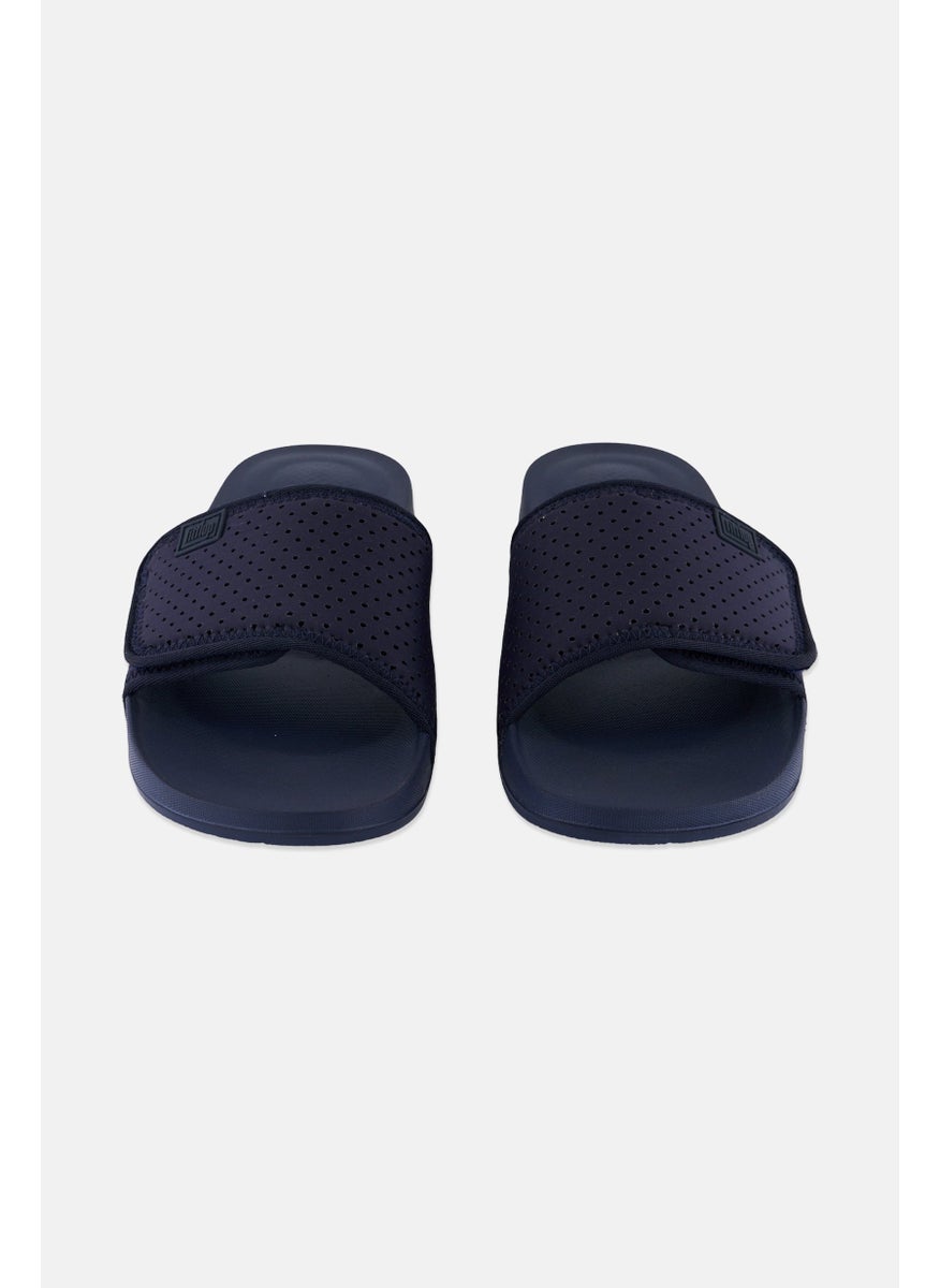 FitFlop - Men Iqushion Adjustable Slip On Slides, Navy Blue - Image 1