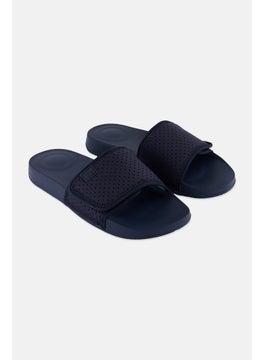 FitFlop Men Iqushion Adjustable Slip On Slides, Navy Blue  - Image 1