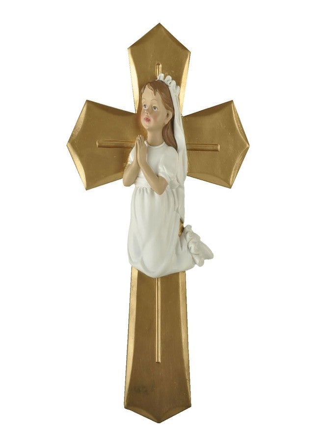 ENNAS Baptism Gifts for Girls, 8 Inches Crucifix Wall Cross for Christening, First Holy Communion, Resin Praying Girl Cross for Home Decor, Christian Gifts for Birthday - Image 1
