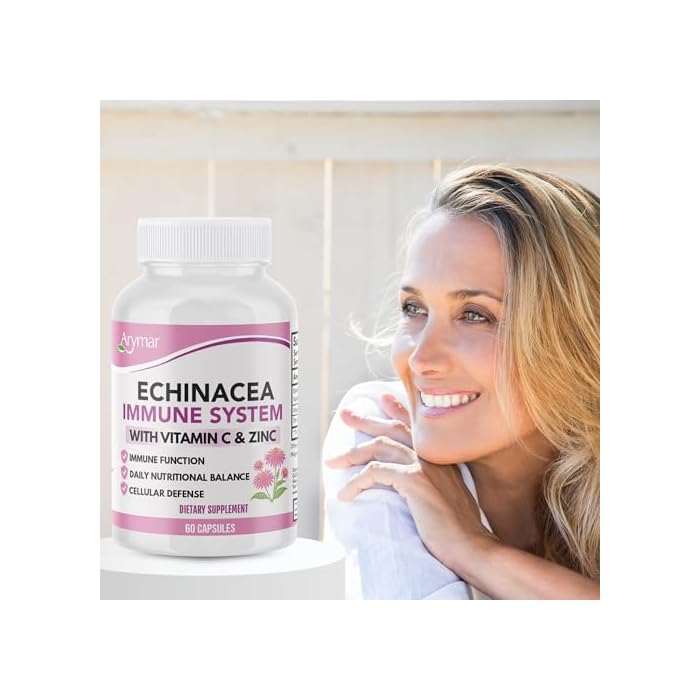Arymar Echinacea Complex with Vitamin C & Zinc: 3-in-1 Seasonal Formula, Natural Antioxidant Rich Herbal Capsules, 60 Count - Image 4