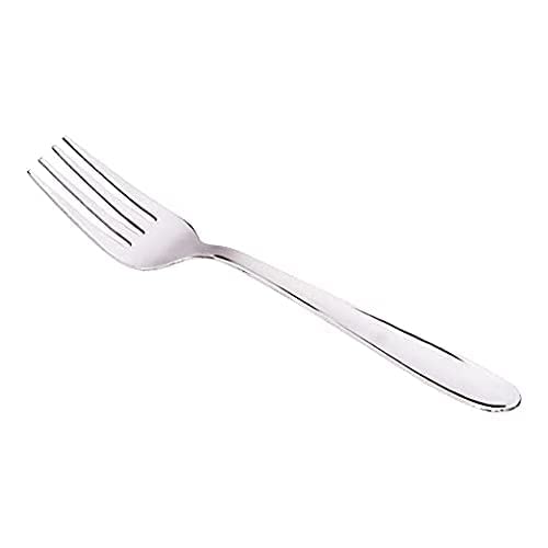 RUDRAKSHA Rudraksha Lotus Plain Stainless Steel Dinner Fork Set Silver Pack of 6  - Image 4