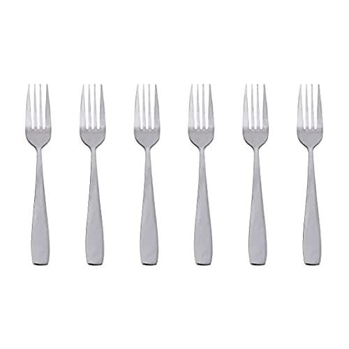 RUDRAKSHA Rudraksha Lotus Plain Stainless Steel Dinner Fork Set Silver Pack of 6  - Image 3