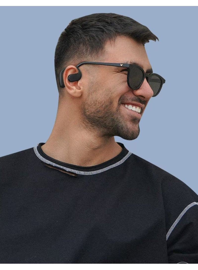 Neutral New F22 Ear Hanging True Wireless Bluetooth 5.4 Earphones with Low Latency and Fast Charging IP54 Waterproof Black - Image 1