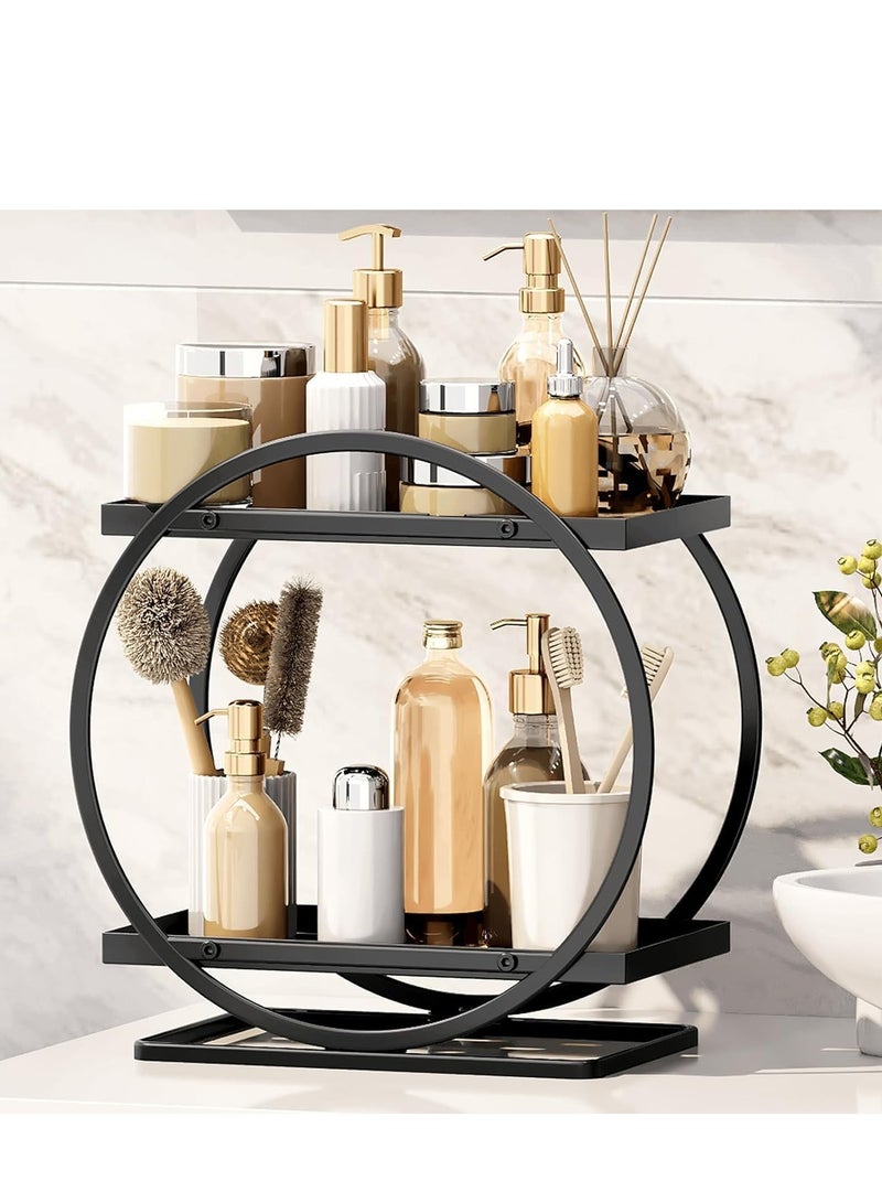 Bluejw 2 Tier Cosmetic Display Tray For Bathroom Counter Organizer Make Up Storage Makeup Organizer And Storage Perfume Organizer For Bathroom Organizer Vanity Skincare Organizers - Image 1