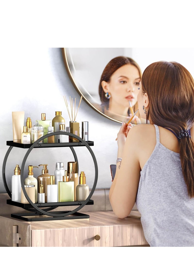 Bluejw 2 Tier Cosmetic Display Tray For Bathroom Counter Organizer Make Up Storage Makeup Organizer And Storage Perfume Organizer For Bathroom Organizer Vanity Skincare Organizers - Image 2