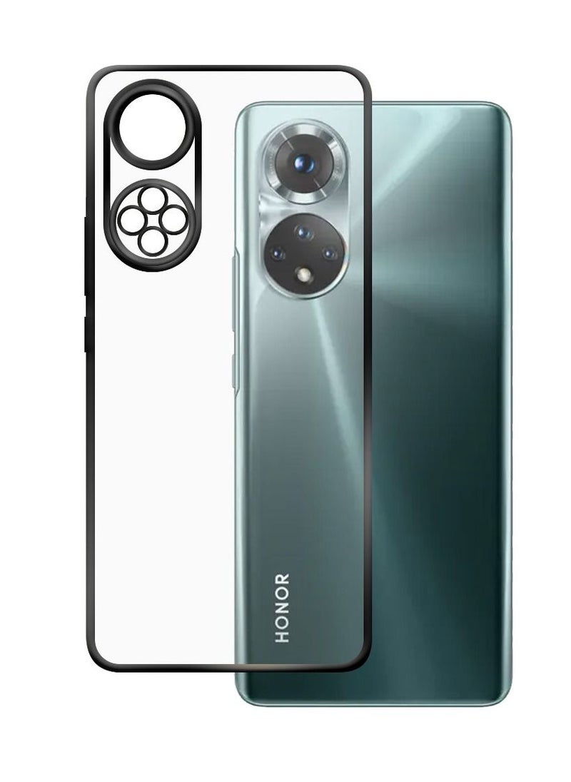 CATANES Honor 50 Pro Clear TPU Case Ultra Slim Cover with Electroplating Shockproof Frame Black  - Image 1