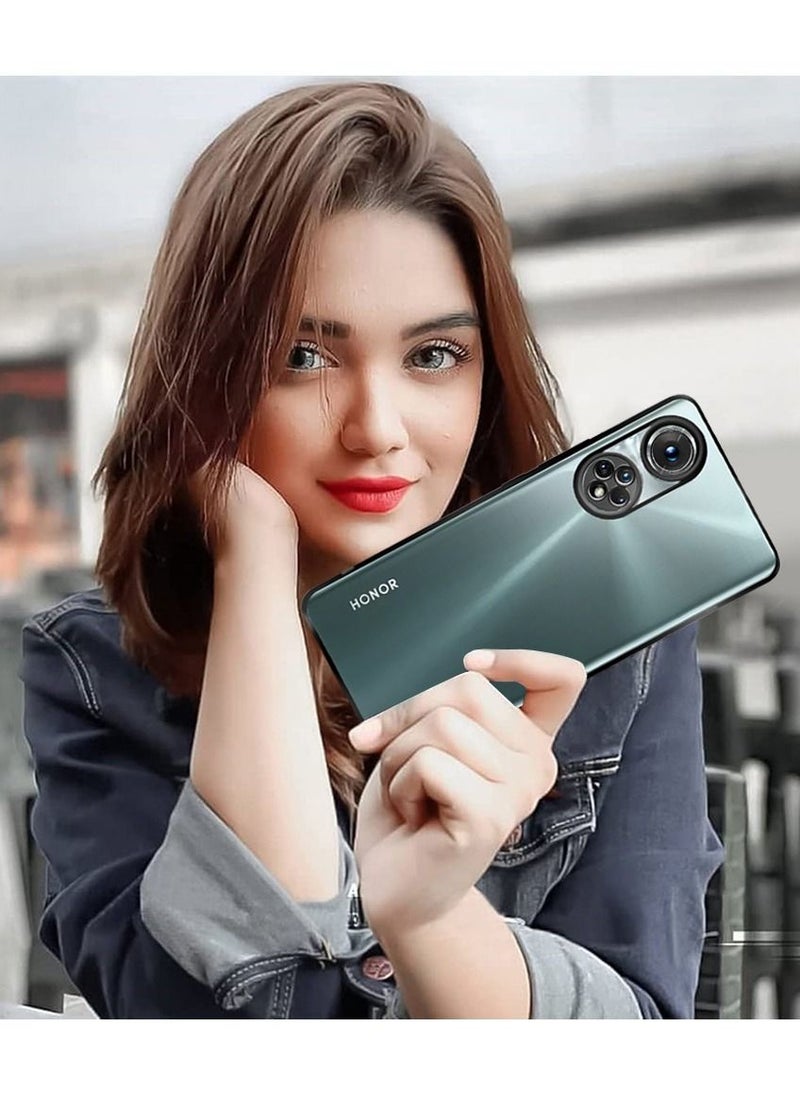 CATANES Honor 50 Pro Clear TPU Case Ultra Slim Cover with Electroplating Shockproof Frame Black  - Image 3