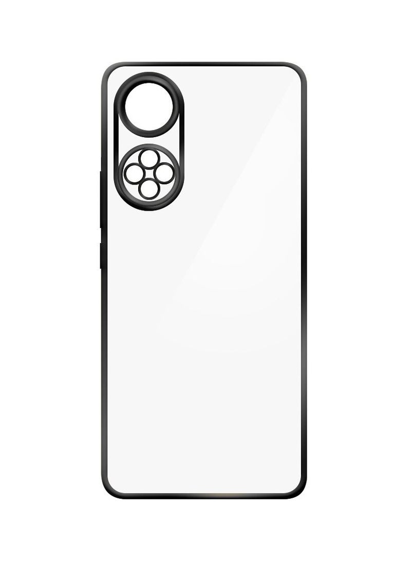 CATANES Honor 50 Pro Clear TPU Case Ultra Slim Cover with Electroplating Shockproof Frame Black  - Image 4