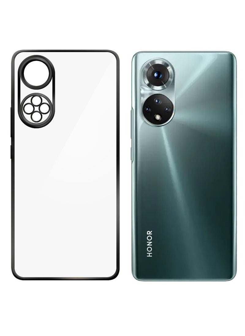 CATANES Honor 50 Pro Clear TPU Case Ultra Slim Cover with Electroplating Shockproof Frame Black  - Image 5