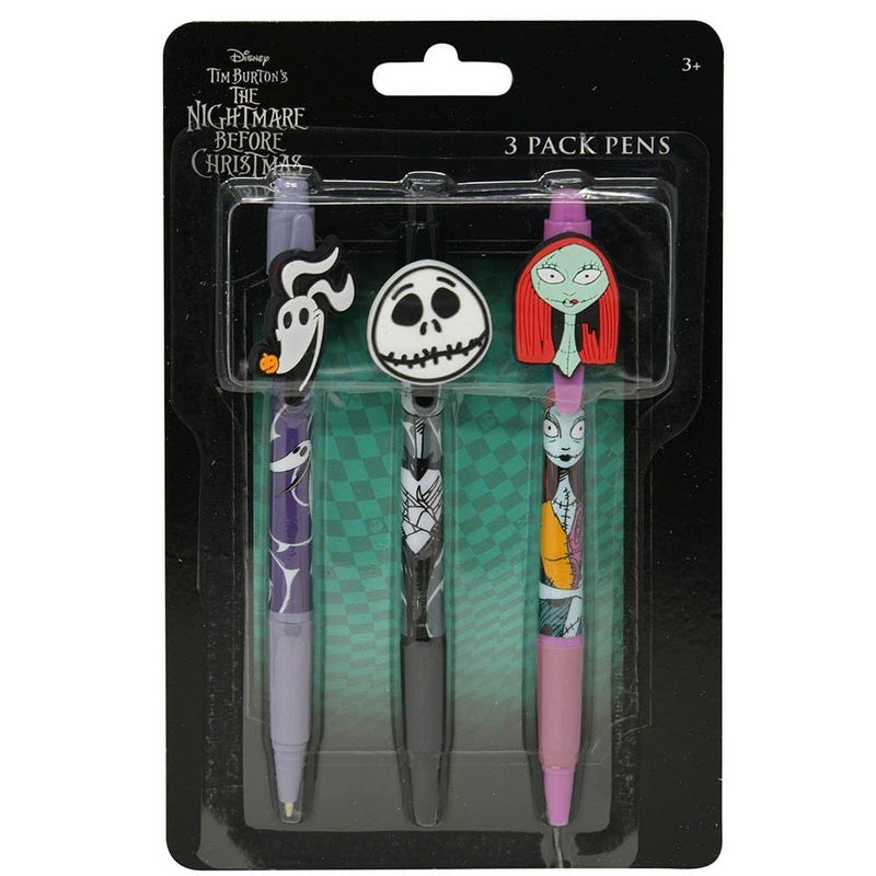 Innovative Designs Nightmare Before Christmas 3pk Character Pens with Rubber Clips - Image 2