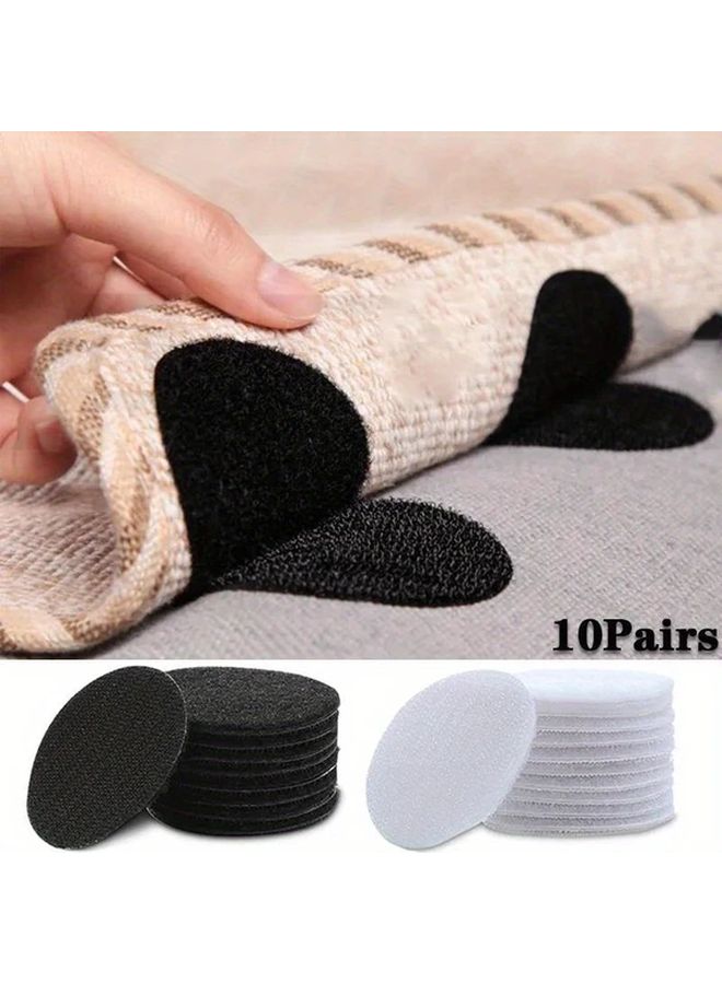20pcs White Strong Self Adhesive Fastener Dots Stickers Anti Slip Hook And Loop Tape For Bed Sheet Sofa Mat Carpet - Image 2