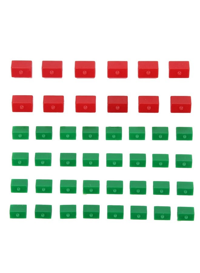 Dilwe Hotel Game Replacement Pieces 12 Red Houses And 32 Green Houses Game Plastic Hotels Houses Game Piece Supplement Accessories - Image 3