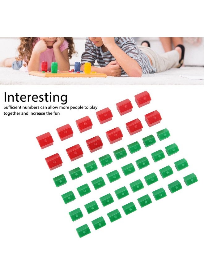 Dilwe Hotel Game Replacement Pieces 12 Red Houses And 32 Green Houses Game Plastic Hotels Houses Game Piece Supplement Accessories - Image 5