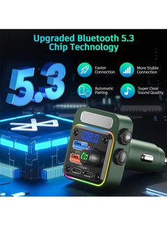 Royee Bluetooth 5.3 FM Transmitter Car Adapter Charger PD 36W QC3.0 18W LED Backlit  - Image 2