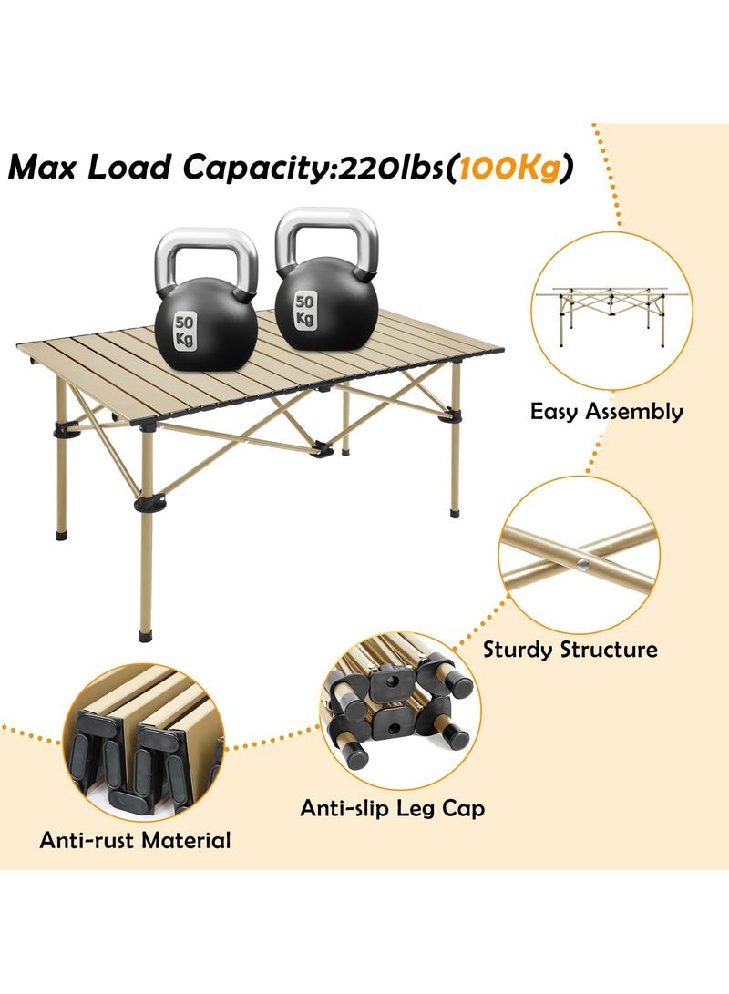 Bukela Outdoor Folding Portable Picnic Camping Table,Lightweight Roll-up Table with Easy Carrying Bag for Indoor,Outdoor,Camping, Beach,Backyard, BBQ, Party, Patio, Picnic - Image 5