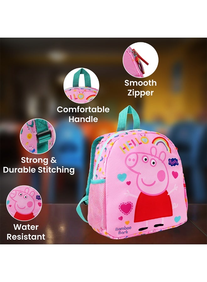 بامبو بارك حقيبة ظهر للأطفال من Peppa Pig - حقيبة مدرسية لطيفة للأطفال الصغار والأطفال، خفيفة الوزن ومتينة، مثالية للمدرسة ودور الحضانة والسفر والهدايا - حقيبة كتب بشخصيات كرتونية للأولاد والبنات - Image 3