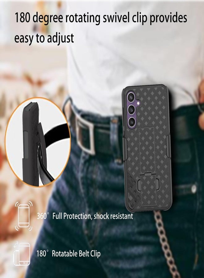 Ailiber for Samsung Galaxy S23 FE 5G Case, Galaxy S23 FE Phone Case Holster with Screen Protector, Swivel Belt Clip, Kickstand Holder, Slim Shockproof Shell Full Body Cover for Samsung S23 FE-Black - Image 3