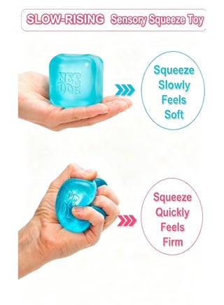 Schylling needoh -Sensory Squeeze Toy with Super Solid Squishy - 2.25" Cube (Blue) - view 5